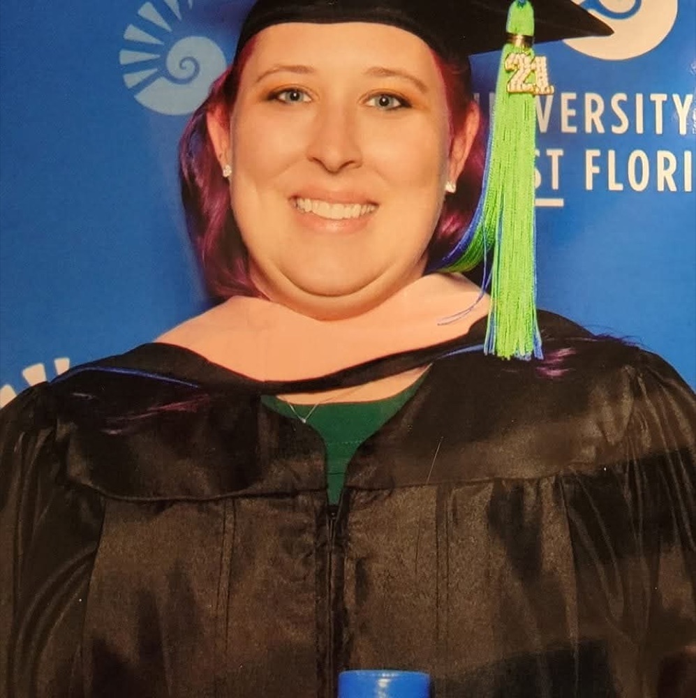 Lauren at her Master of Public Health graduation at the University of West Florida