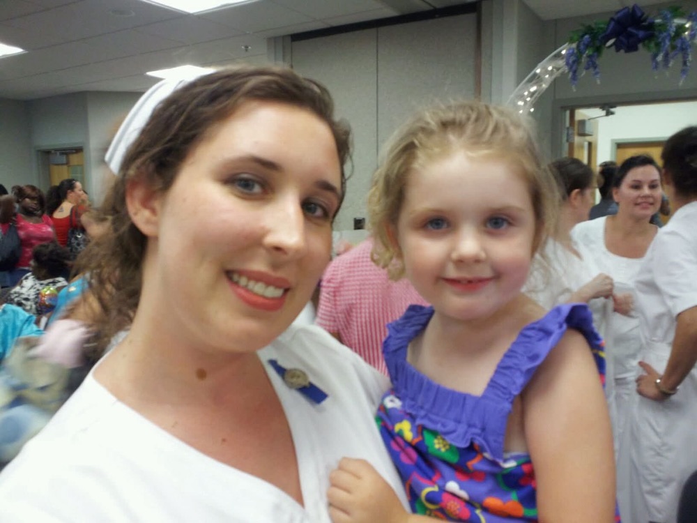 Lauren at her nursing pinning ceremony
